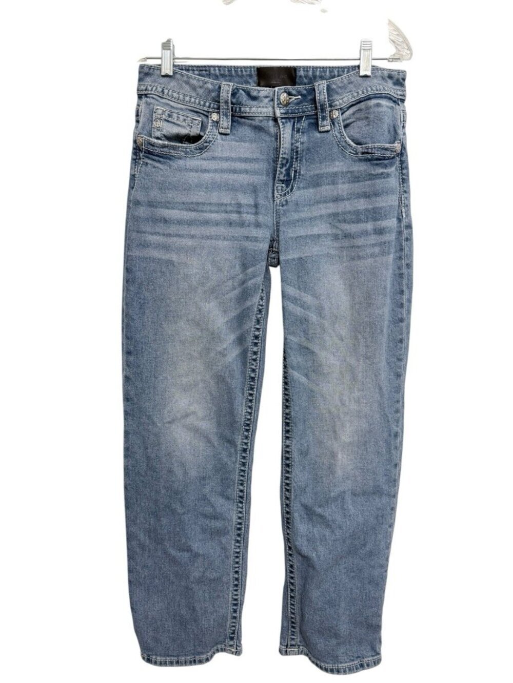 Miss Me Low-Rise Boyfriend Jeans Women's Size 28 Light Wash Plain Pocket